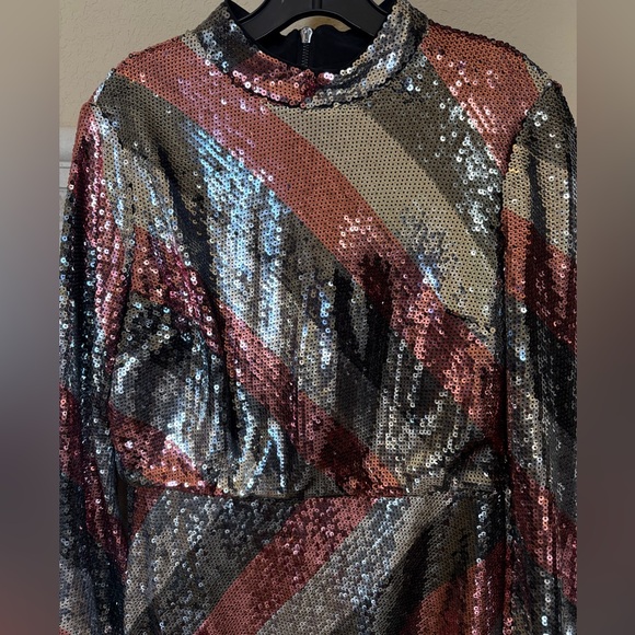 Ted Baker London Sequin Dress - Black, Silver - Picture 5 of 6